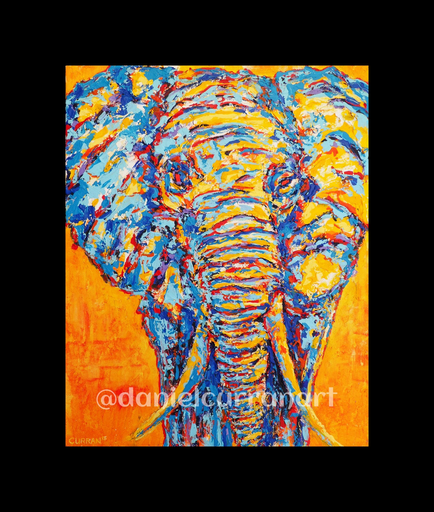 8"x 10" Elephant (Matted) - Daniel Curran Art