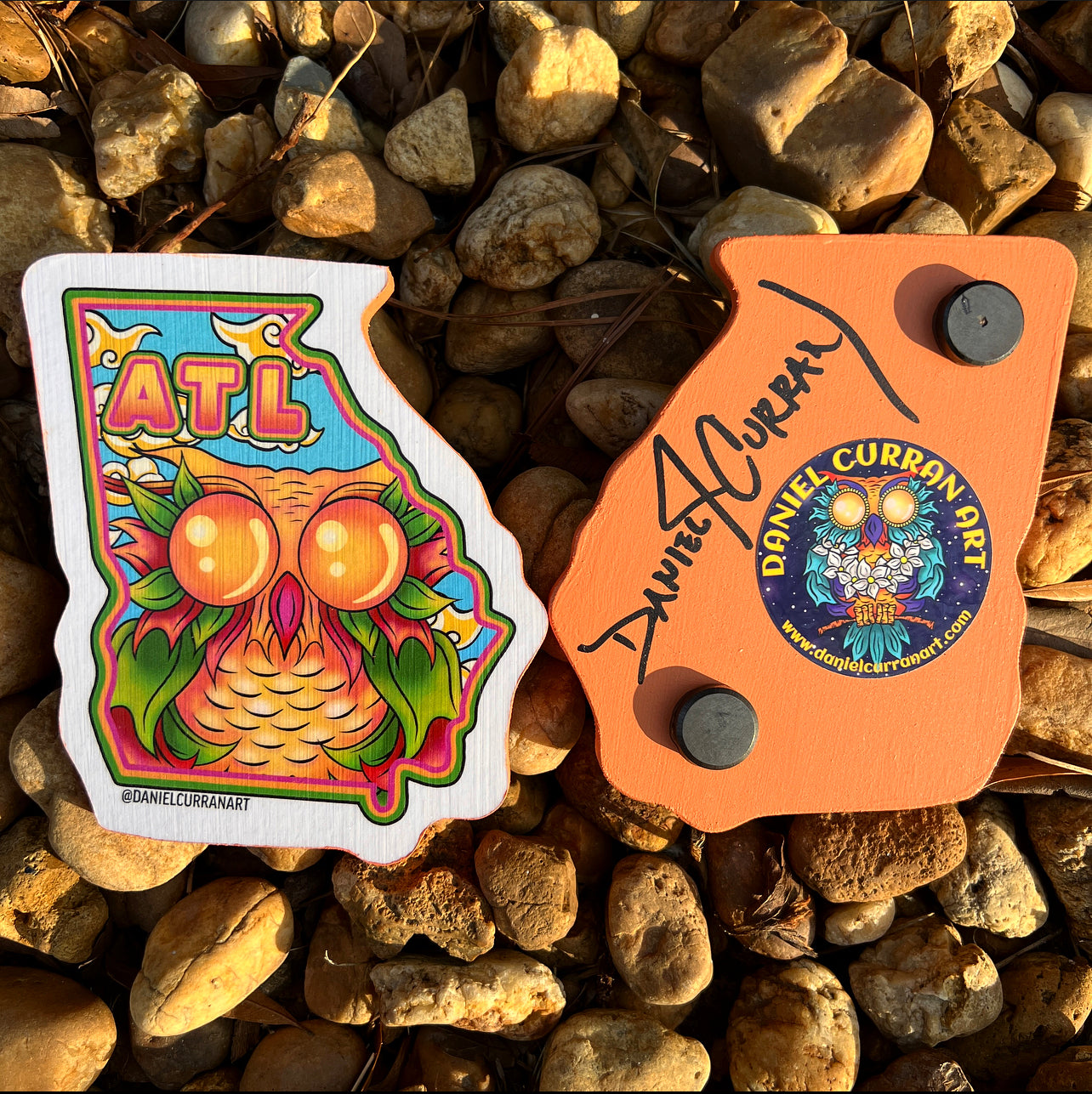 Georgia Peach Owl Magnet - Daniel Curran Art