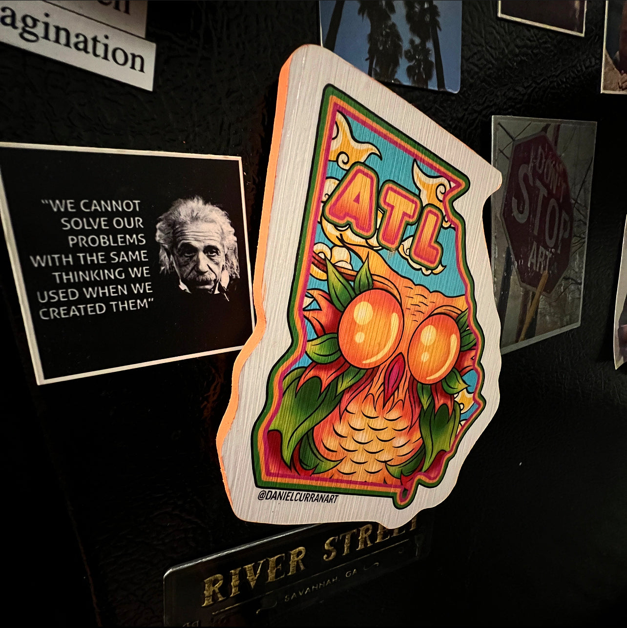 Georgia Peach Owl Magnet - Daniel Curran Art