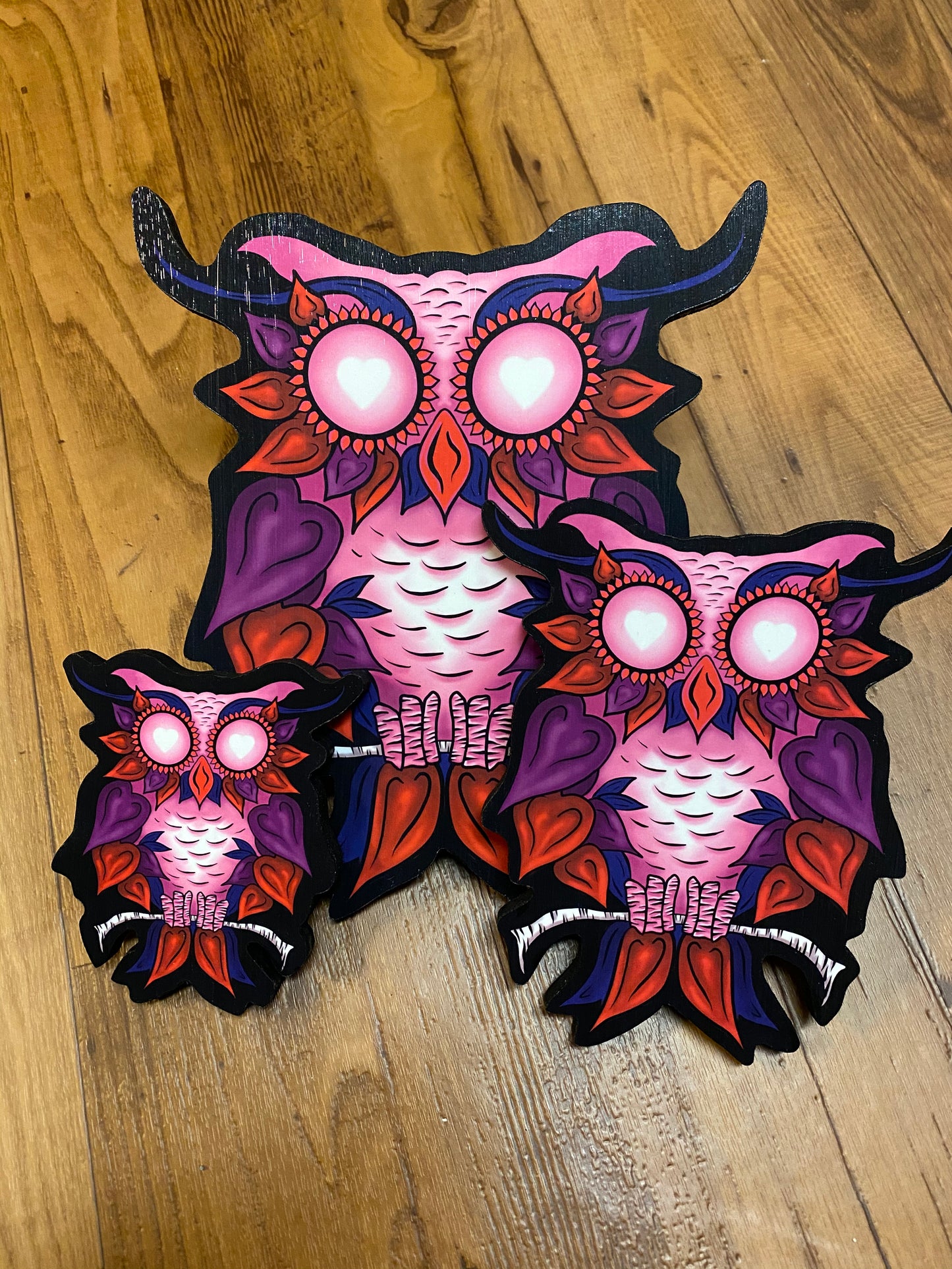 New Heart Owl Print on Wood (Limited Edition) - Daniel Curran Art