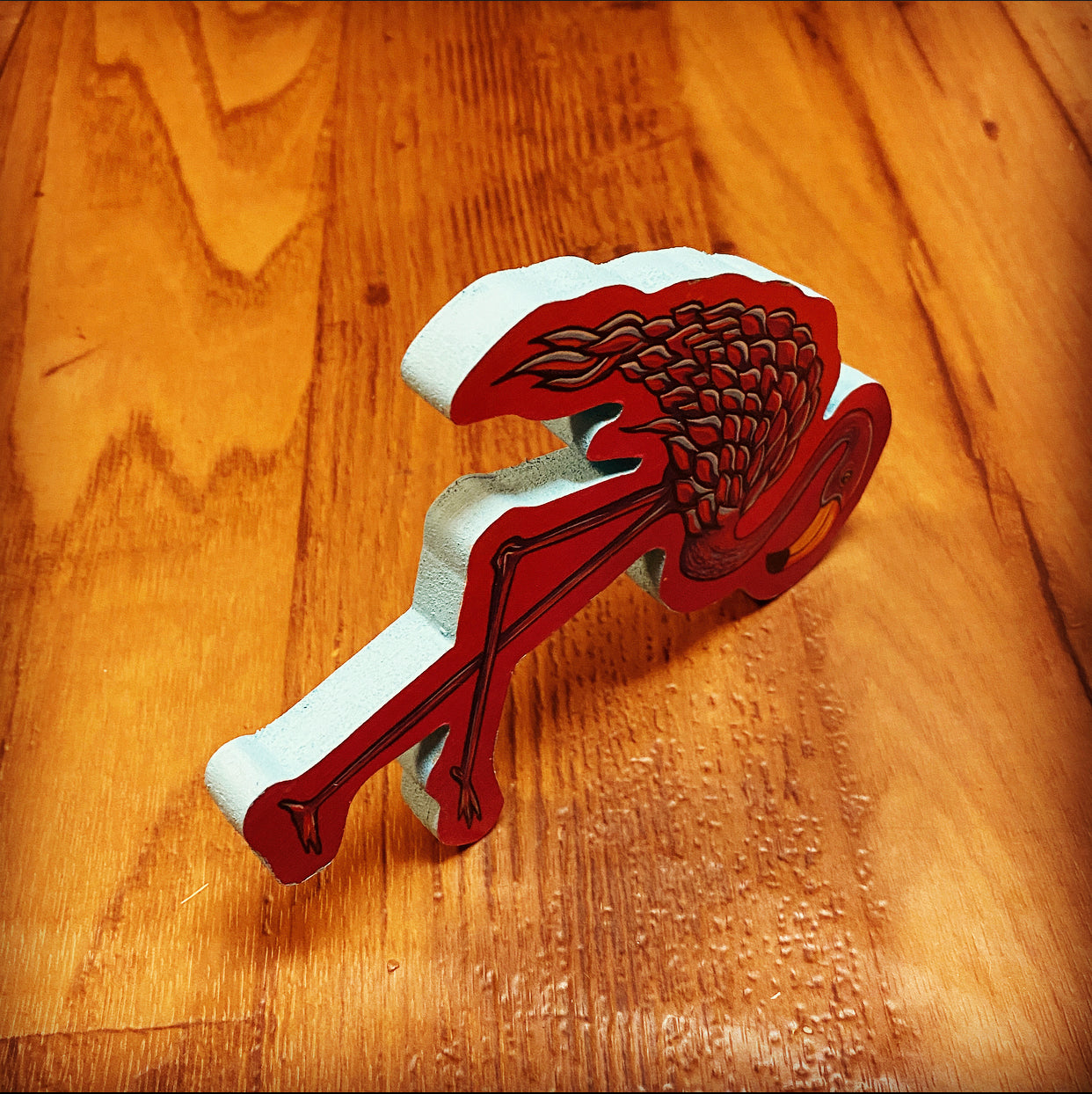 Flamingo Print on wood - Daniel Curran Art