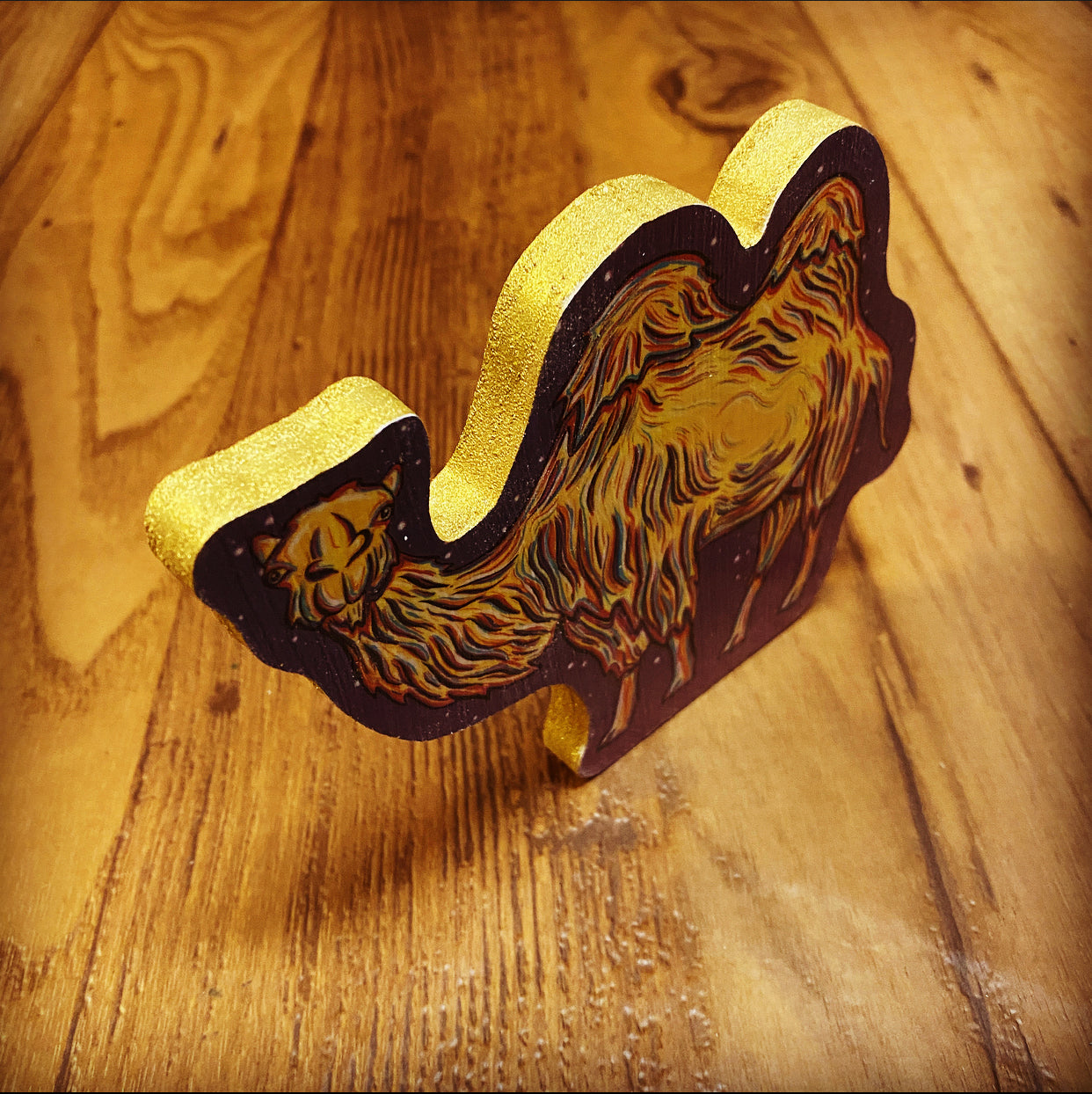 Camel Print on Wood - Daniel Curran Art