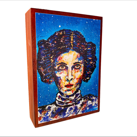 Leia on Wood Panel - Daniel Curran Art