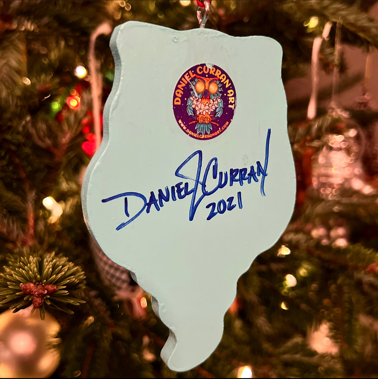 Ghost Owl 2021 Ornament - Daniel Curran Art