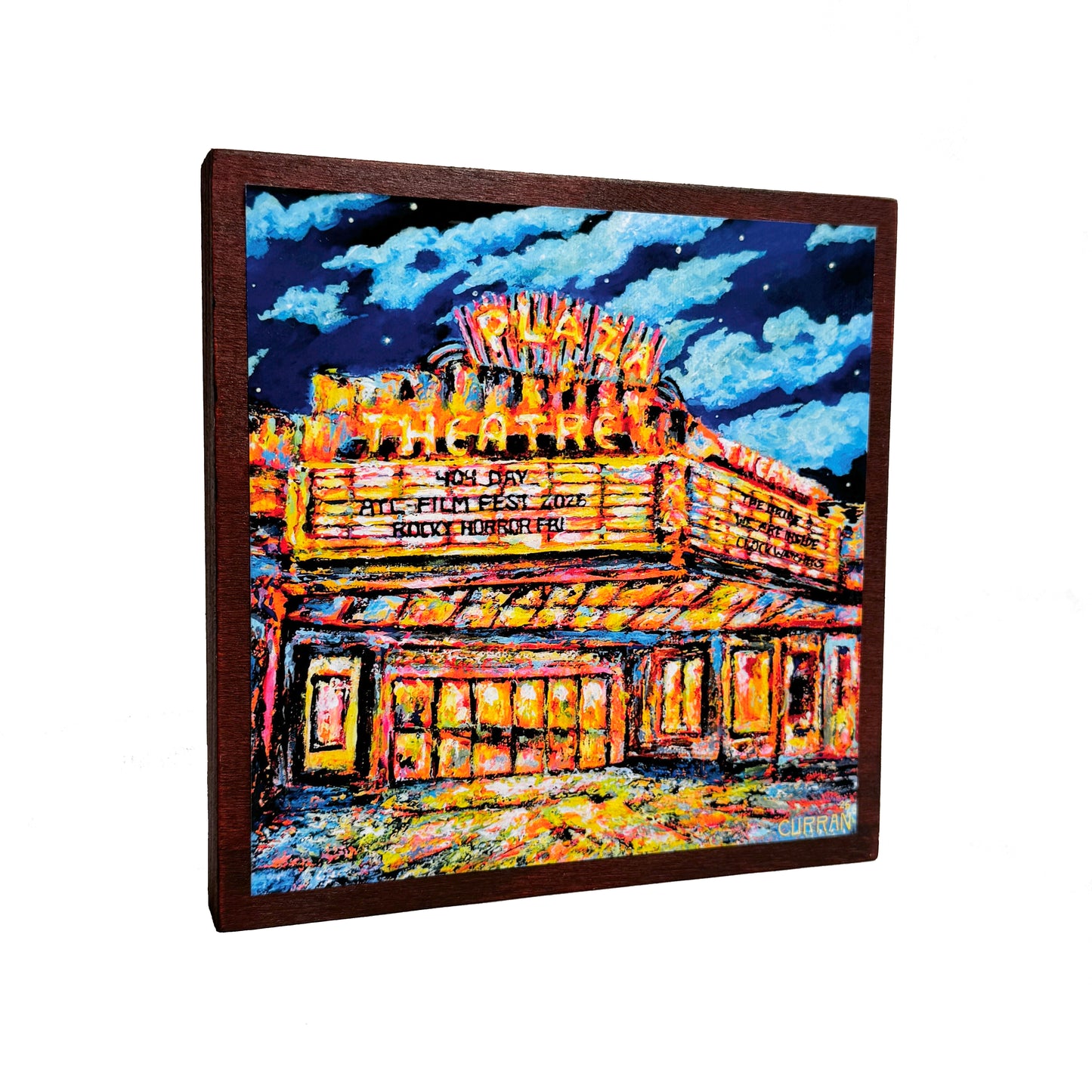 Plaza Theatre on Wood Panel