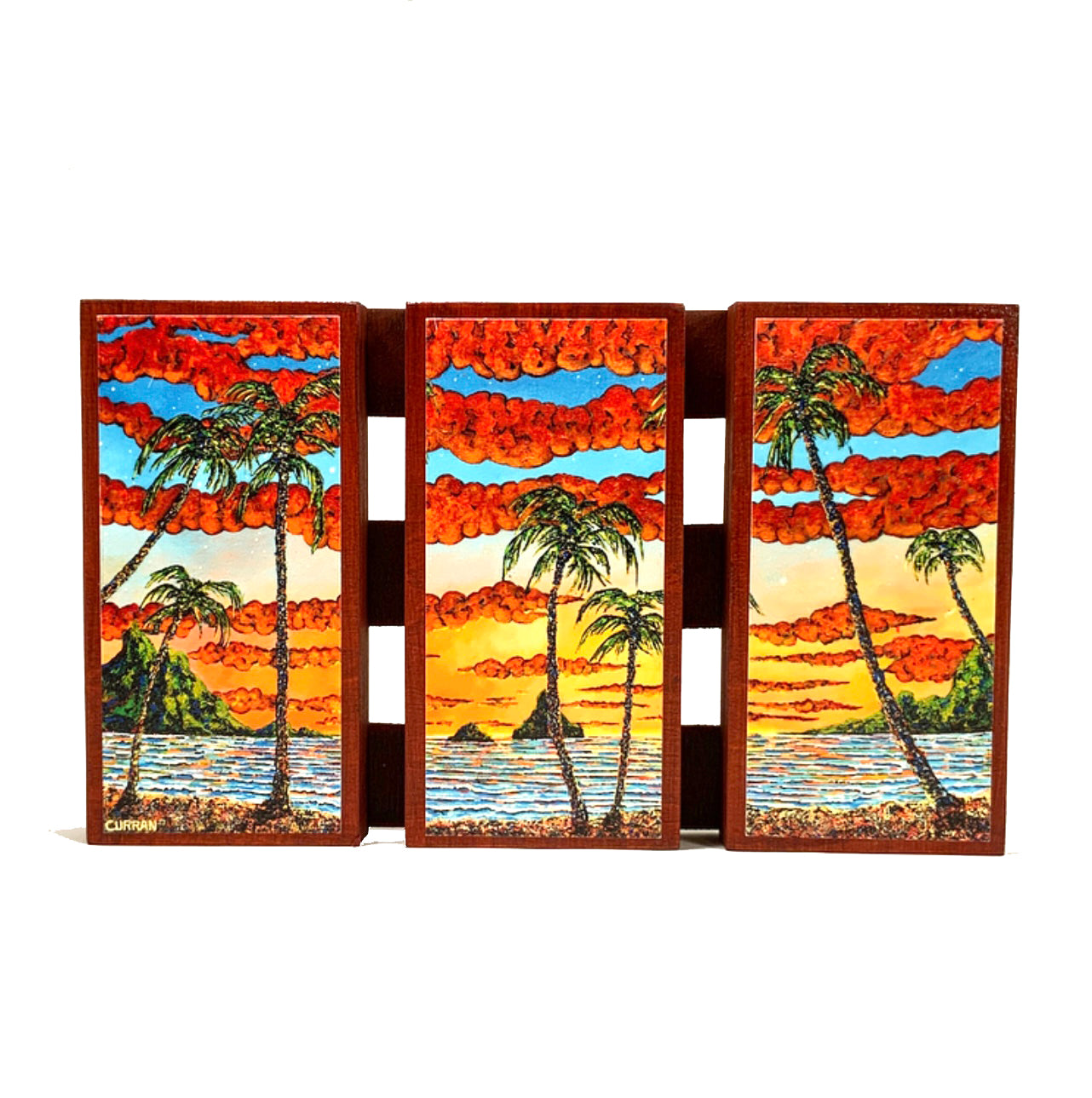 The Bay at Sunset (Triptych) -wood panel (Limited Edition)