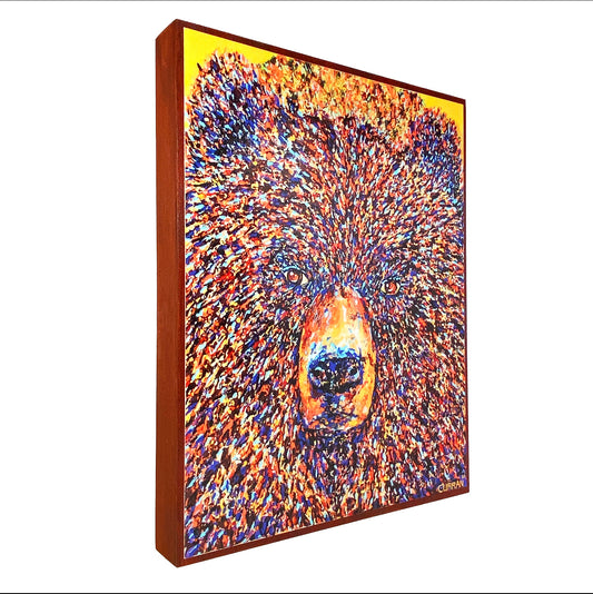 Bear on Wood Panel (Limited Edition) - Daniel Curran Art