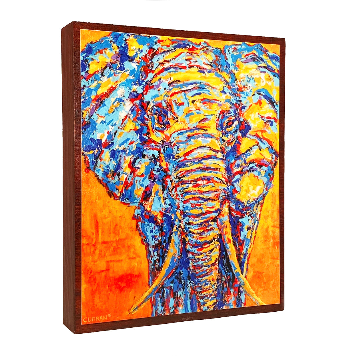Elephant on Wood Panel - Daniel Curran Art