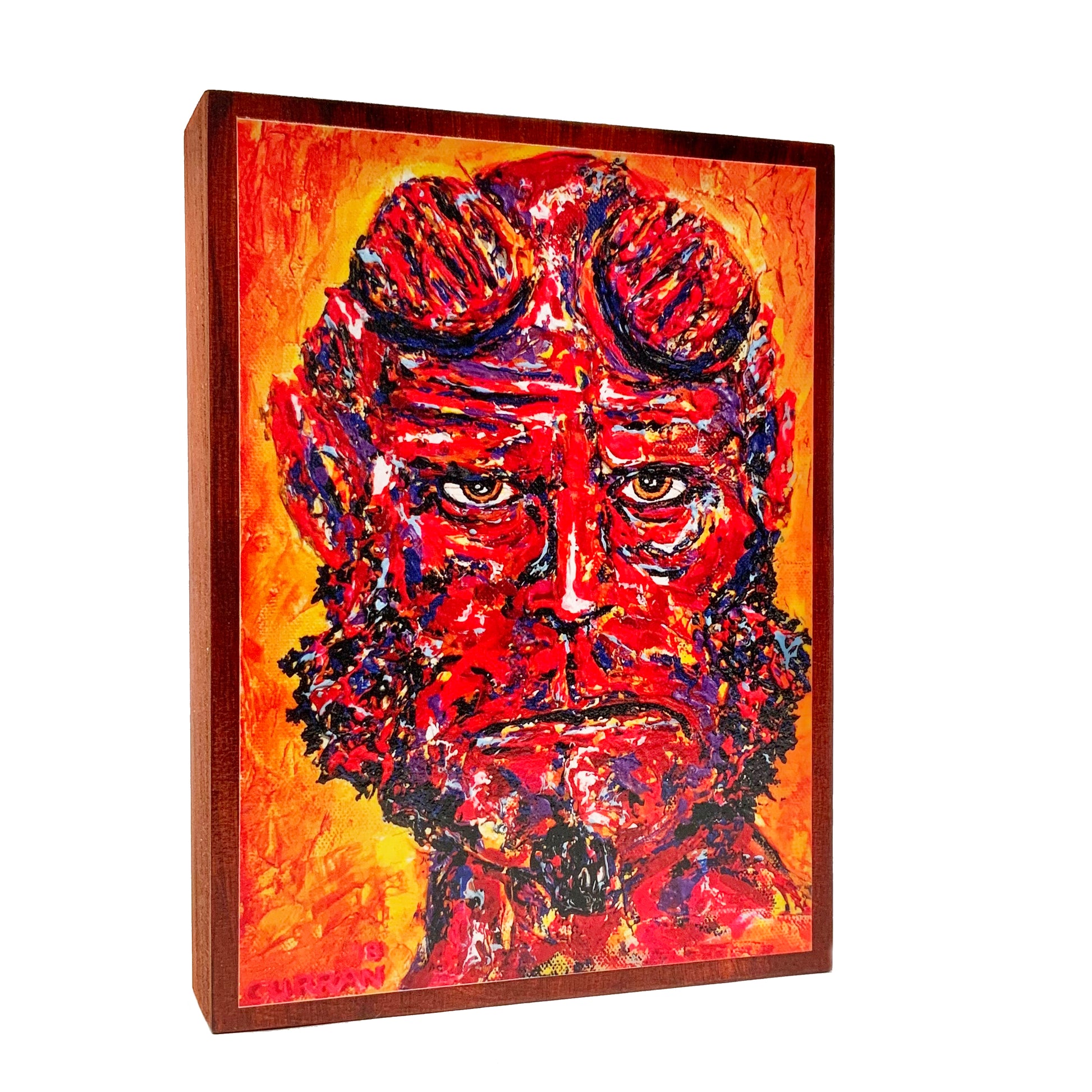 Hellboy on Wood Panel - Daniel Curran Art