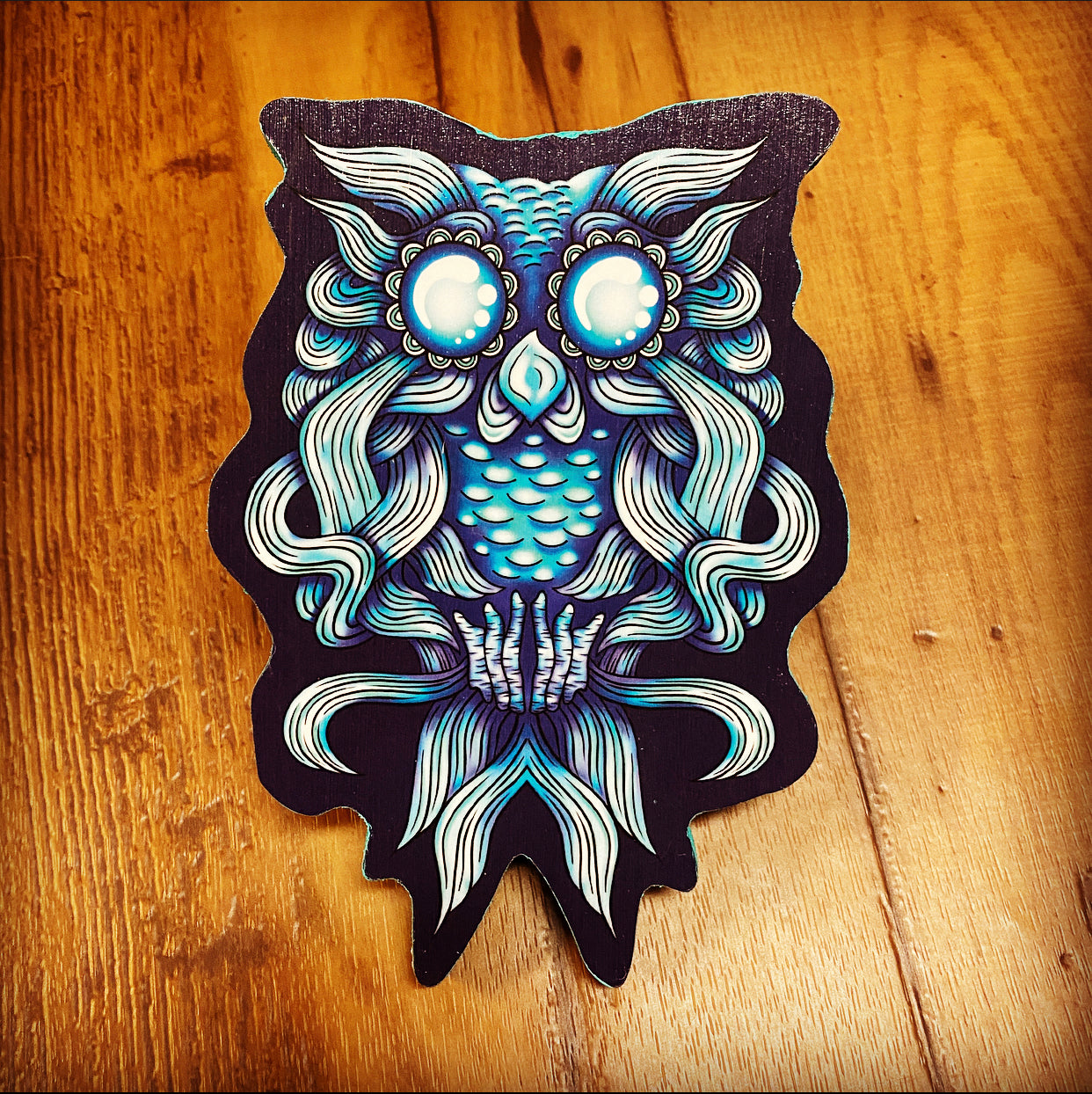 Water Owl Print on Wood (Limited Edition) - Daniel Curran Art