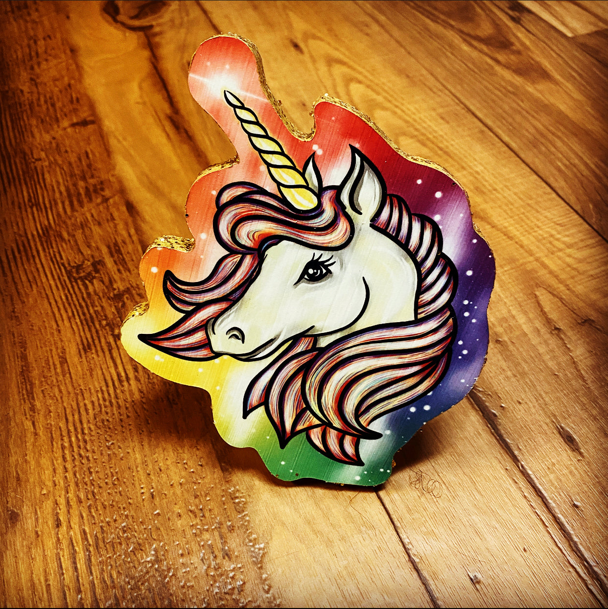 Unicorn Print on wood - Daniel Curran Art