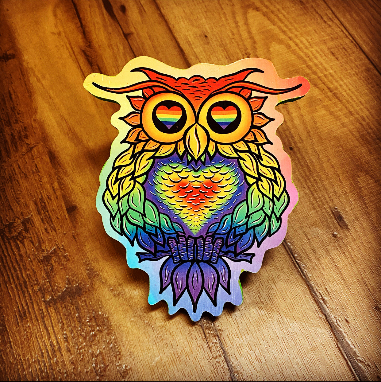 Pride Owl Print on wood - Daniel Curran Art