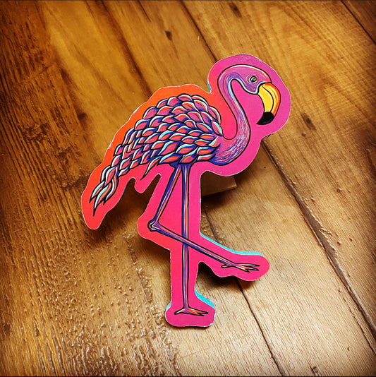 Flamingo Print on wood - Daniel Curran Art