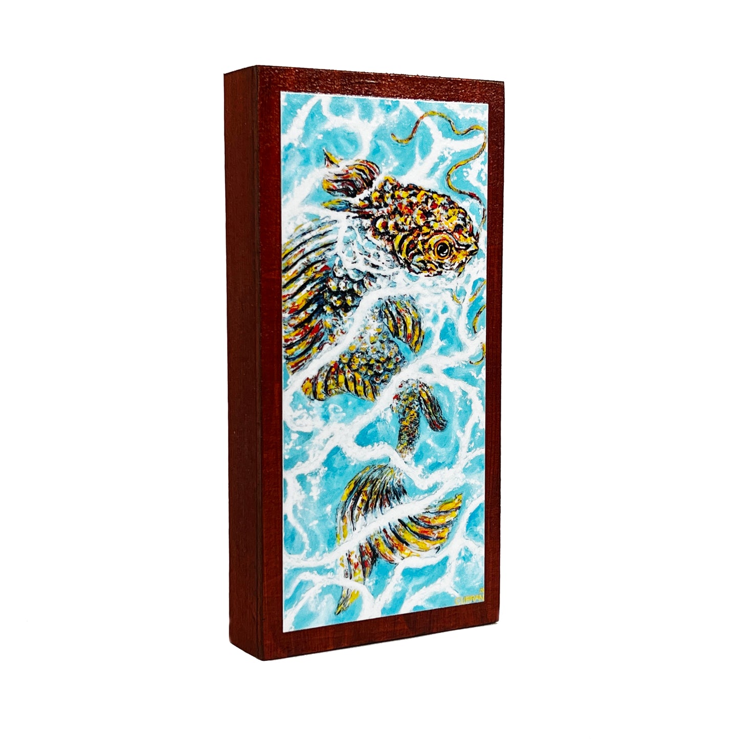 Koi Fish on Wood Panel - Daniel Curran Art