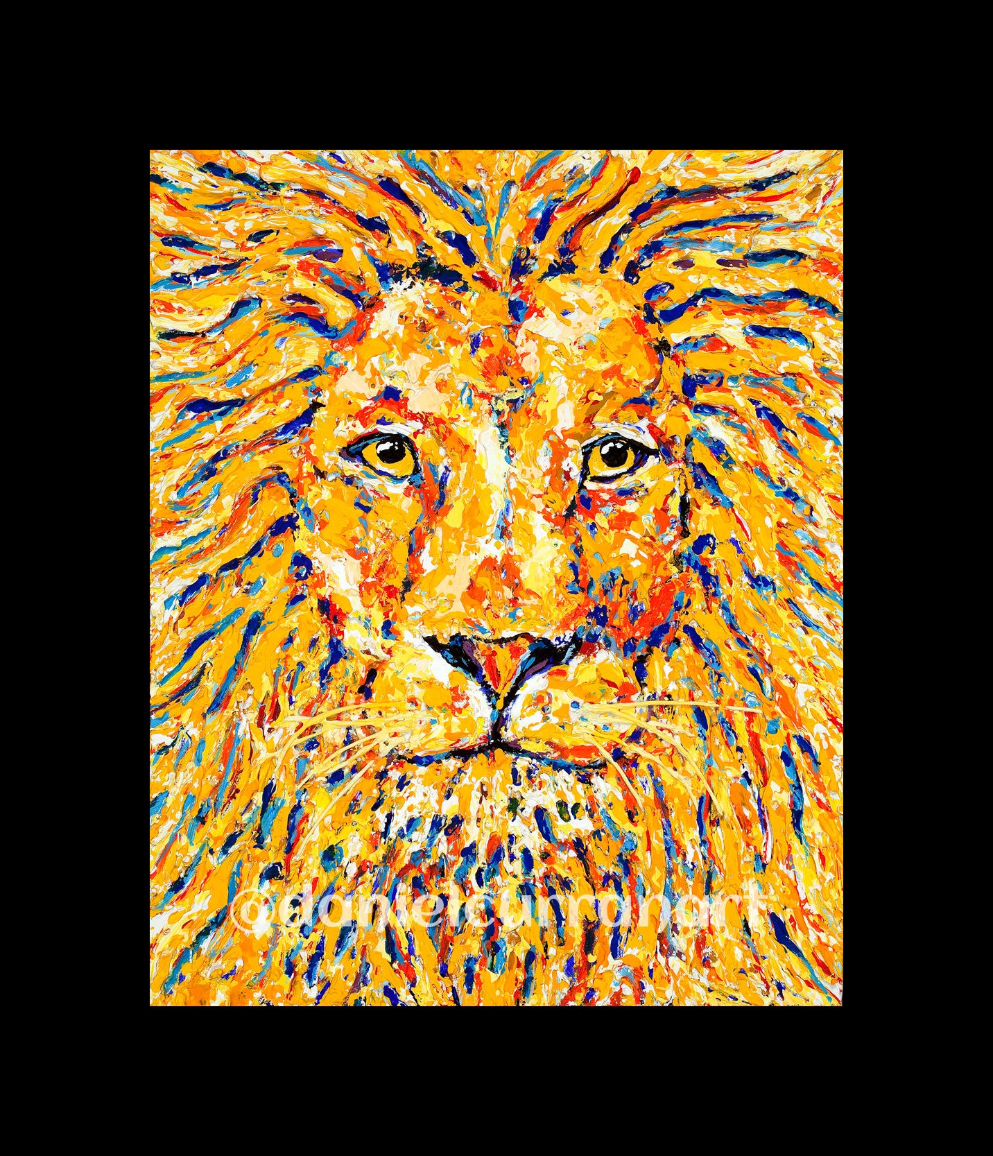 8"x 10" Lion (Matted) - Daniel Curran Art