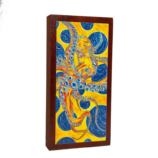 Octopus on Wood Panel - Daniel Curran Art