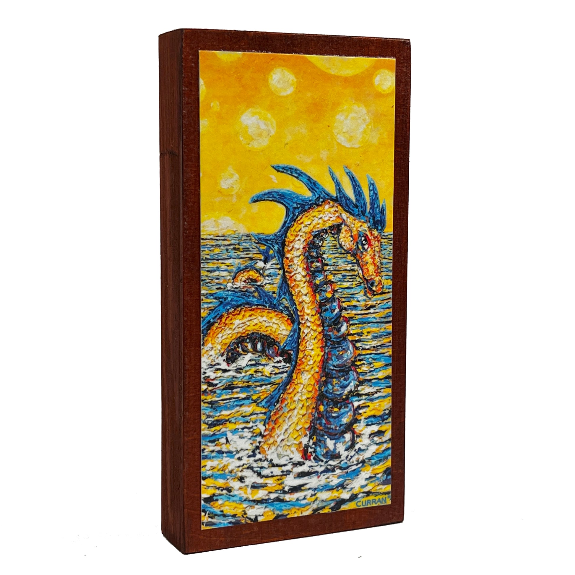 Sea Serpent on Wood Panel - Daniel Curran Art