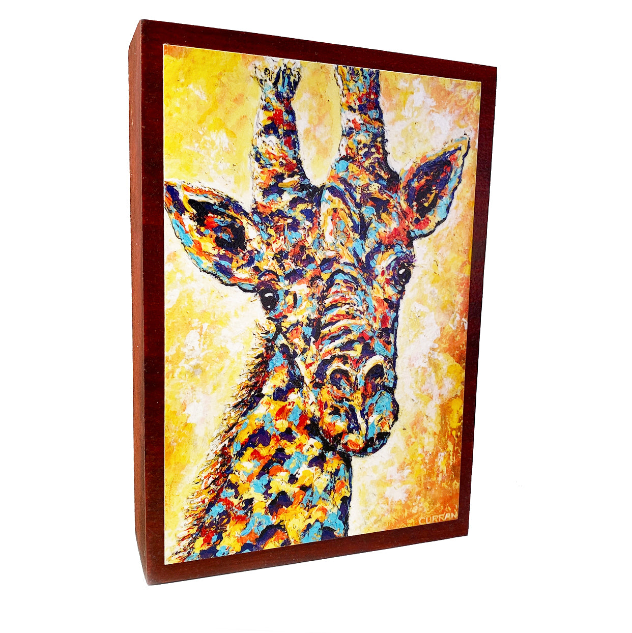 Giraffe on Wood Panel - Daniel Curran Art