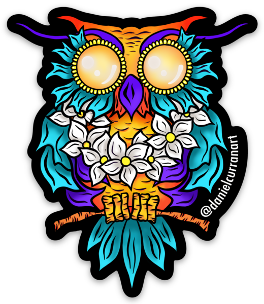 Luaowl Die Cut Sticker - Daniel Curran Art