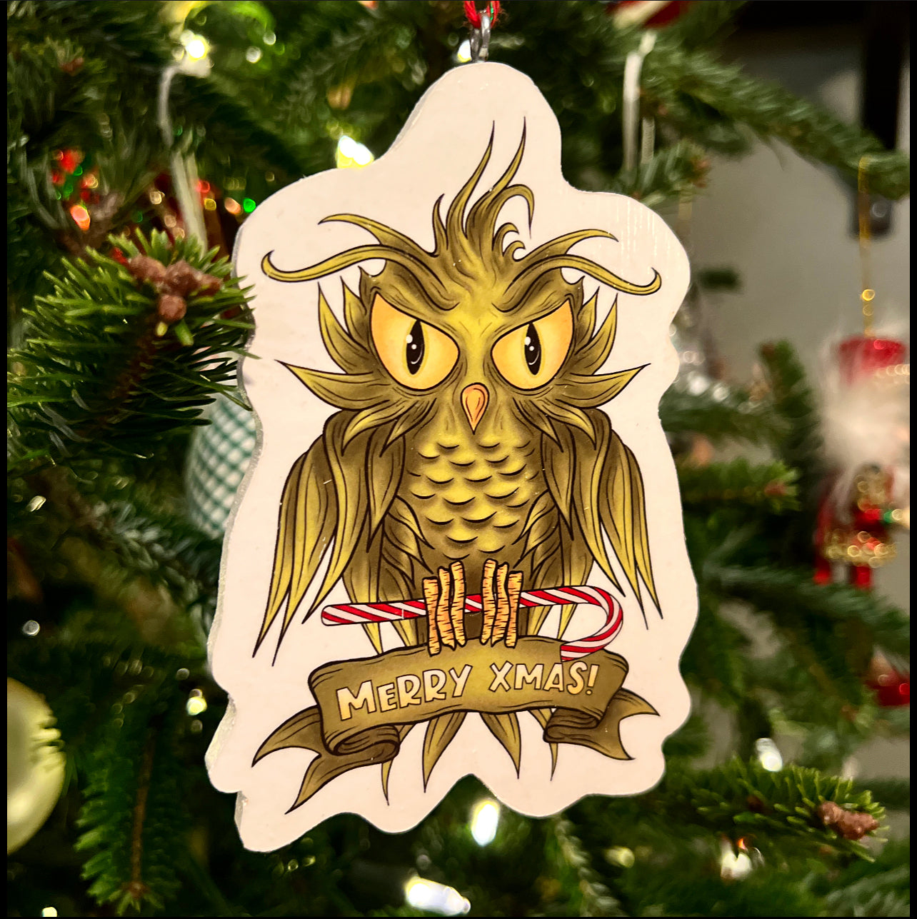 Grinch Owl 2021 Ornament - Daniel Curran Art