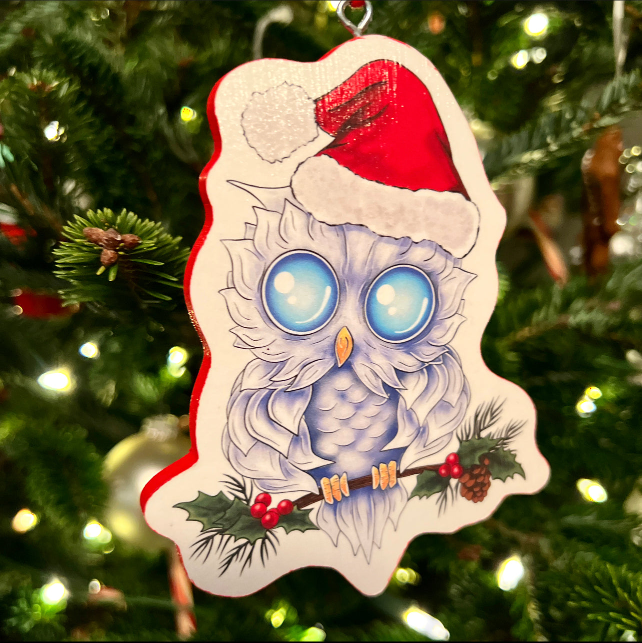 Snow Owl 2021 Ornament (White) - Daniel Curran Art