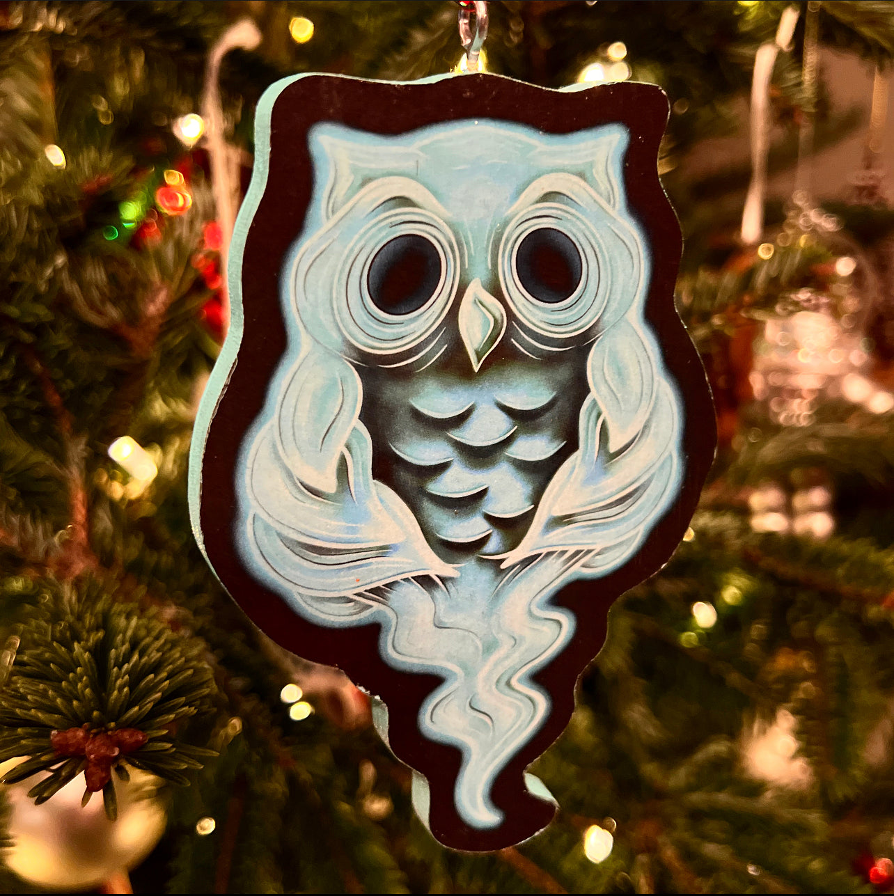 Ghost Owl 2021 Ornament - Daniel Curran Art